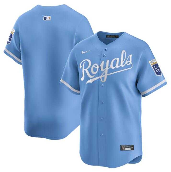 Mens Kansas City Royals Blank Light Blue 2024 Alternate Limited Stitched Baseball Jersey Dzhi